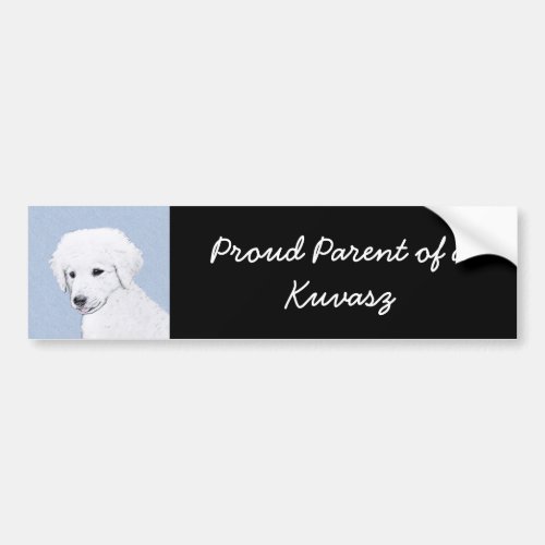 Kuvasz Painting _ Cute Original Dog Art Bumper Sticker