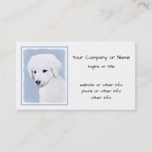 Kuvasz Painting _ Cute Original Dog Art Business Card