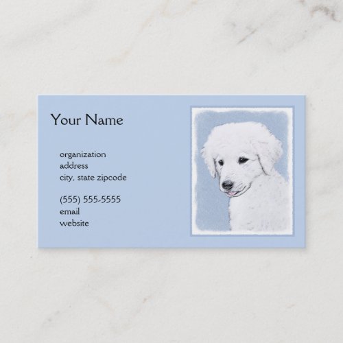 Kuvasz Painting _ Cute Original Dog Art Business Card