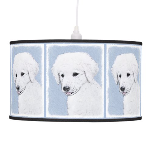 Kuvasz Painting _ Cute Original Dog Art Ceiling Lamp