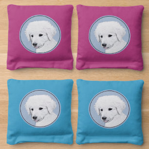 Kuvasz Painting - Cute Original Dog Art Cornhole Bags