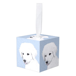 Kuvasz Painting - Cute Original Dog Art Cube Ornament