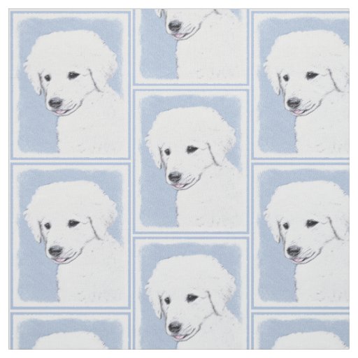 Kuvasz Painting - Cute Original Dog Art Fabric