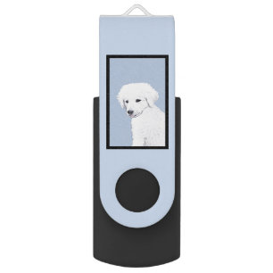 Kuvasz Painting - Cute Original Dog Art Flash Drive