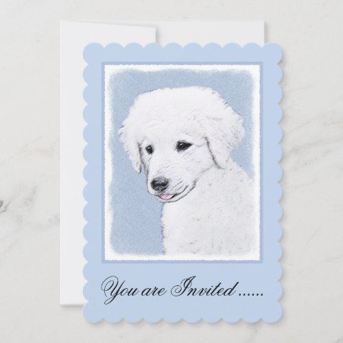 Kuvasz Painting _ Cute Original Dog Art Invitation