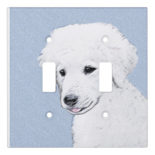Kuvasz Painting - Cute Original Dog Art Light Switch Cover