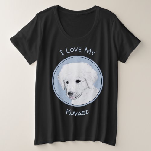 Kuvasz Painting _ Cute Original Dog Art Plus Size T_Shirt