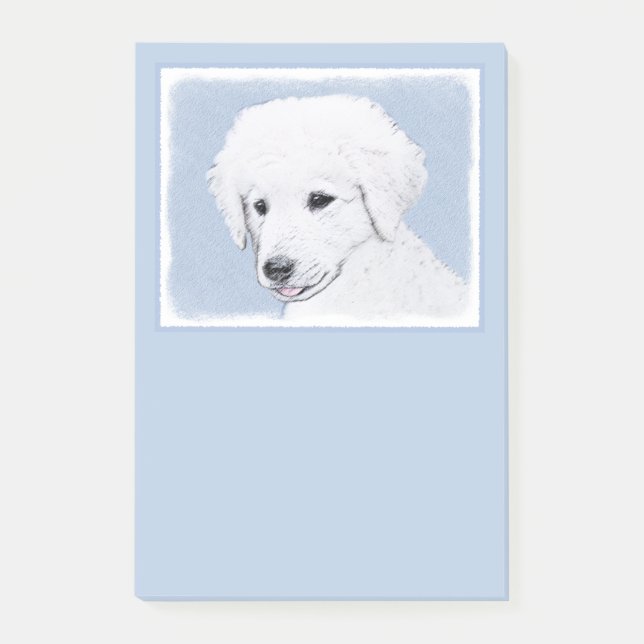 Kuvasz Painting - Cute Original Dog Art Post-it Notes (Front)
