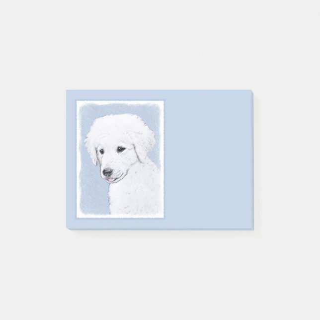 Kuvasz Painting - Cute Original Dog Art Post-it Notes (Front)