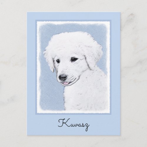 Kuvasz Painting _ Cute Original Dog Art Postcard