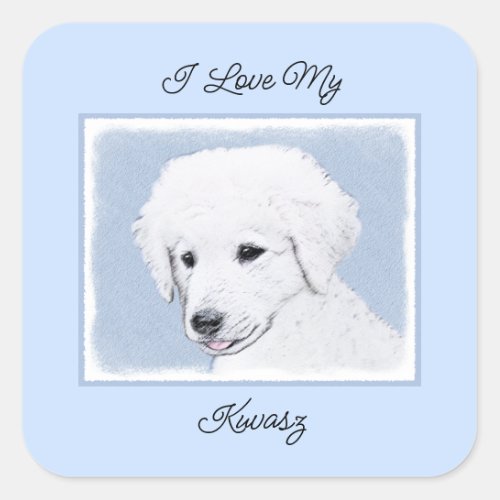 Kuvasz Painting _ Cute Original Dog Art Square Sticker