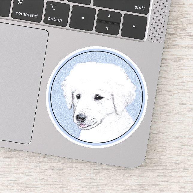 Kuvasz Painting - Cute Original Dog Art Sticker (Detail)
