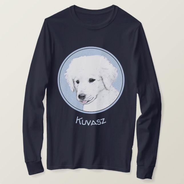 Kuvasz Painting - Cute Original Dog Art T-Shirt (Design Front)