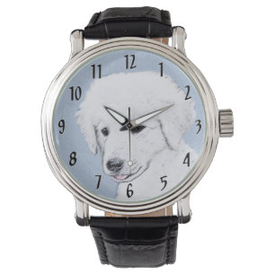 Kuvasz Painting - Cute Original Dog Art Watch