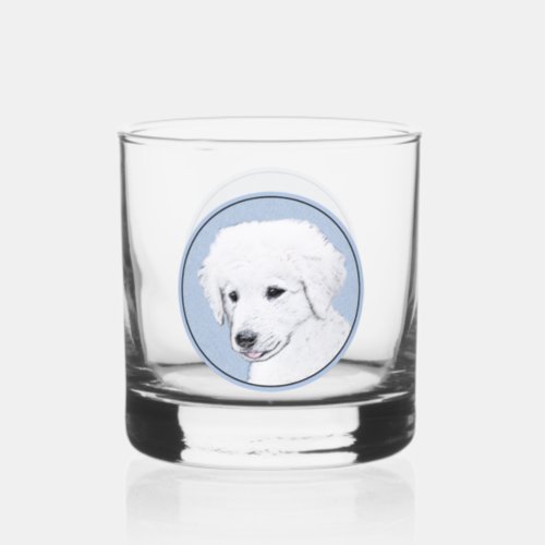 Kuvasz Painting _ Cute Original Dog Art Whiskey Glass