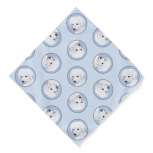 Kuvasz Painting Hungarian Cute Original Dog Art Bandana