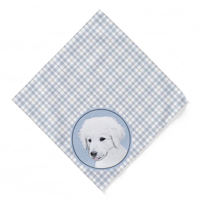 Kuvasz Painting Hungarian Cute Original Dog Art Bandana (Front)