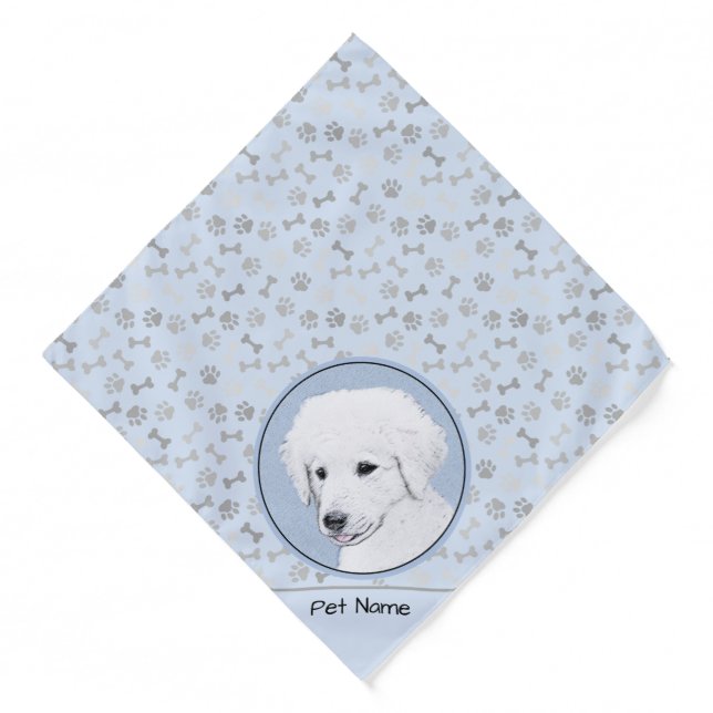 Kuvasz Painting Hungarian Cute Original Dog Art Bandana (Front)