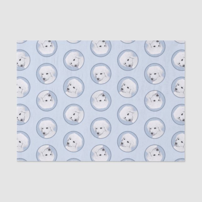 Kuvasz Painting Hungarian Cute Original Dog Art Tissue Paper (Front)