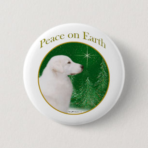 Kuvasz Peace Pinback Button