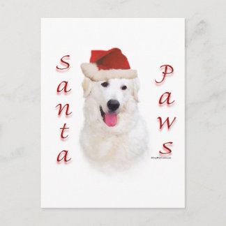 Kuvasz Santa Paws Holiday Postcard