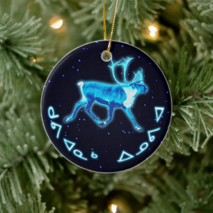 Kuvianak Innovia - Blue Caribou (Reindeer) Ceramic Ornament