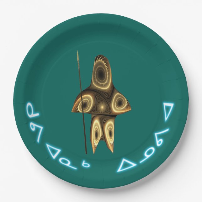 Kuvianak Innovia - Fractal Inuit Hunter Paper Plates (Front)