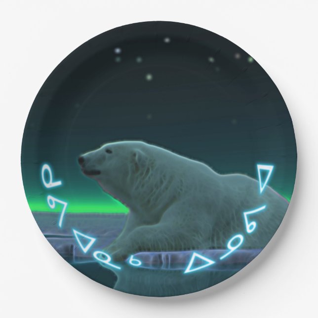 Kuvianak Innovia - Ice Edge Polar Bear Paper Plates (Front)