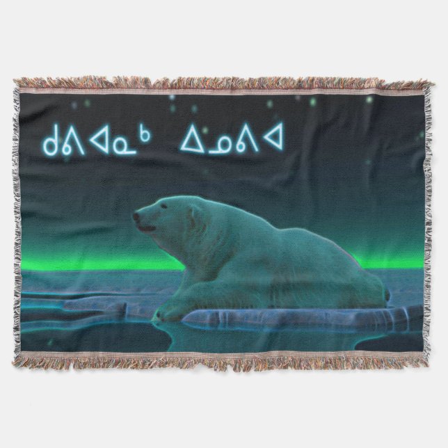 Kuvianak Innovia - Ice Edge Polar Bear Throw Blanket (Front)