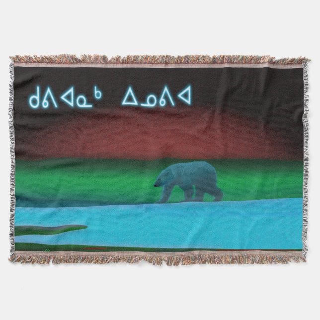 Kuvianak Innovia - Polar Lights Polar Bear Throw Blanket (Front)
