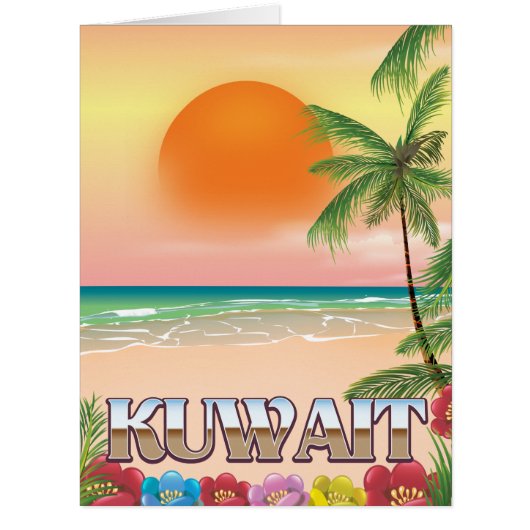 kuwait beach travel poster cards (Front)