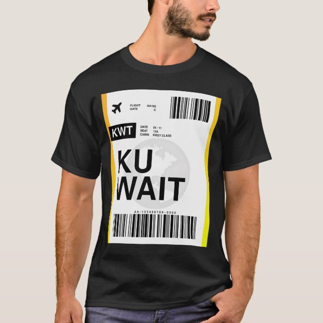 Kuwait Boarding Pass  T-Shirt (Front)