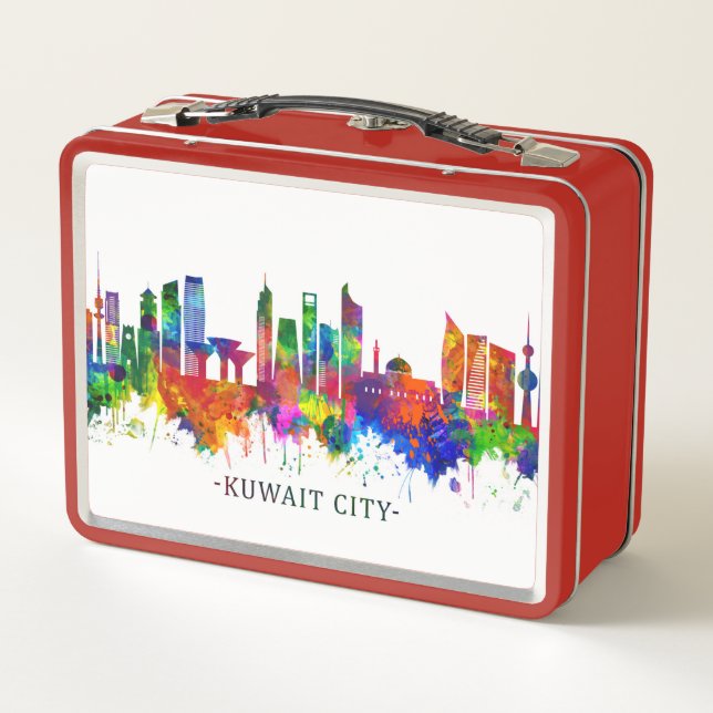 Kuwait City Kuwait Skyline Metal Lunch Box (Back)