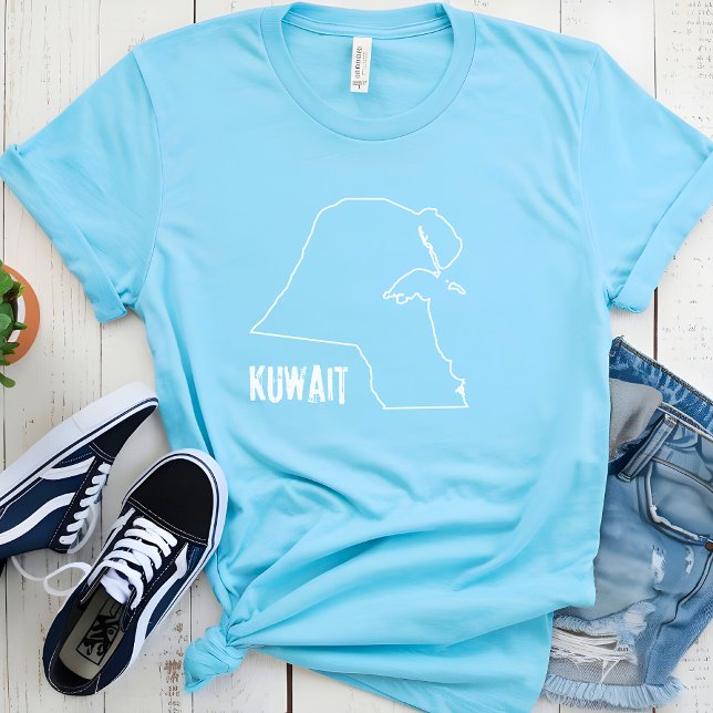 Kuwait Country Map Kuwaiti National Boundary Shape T-Shirt (Creator Uploaded)