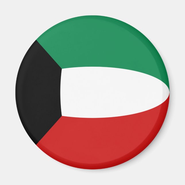 Kuwait Fisheye Flag Magnet (Front)