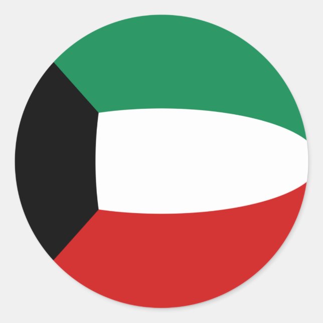Kuwait Fisheye Flag Sticker (Front)