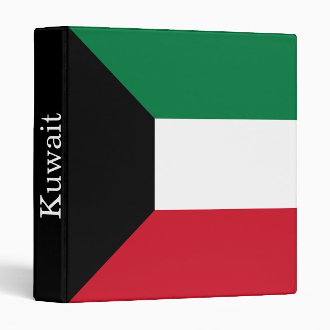 Kuwait Flag 3 Ring Binder (Front/Spine)