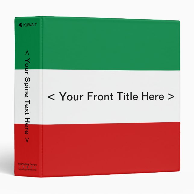 Kuwait Flag Binder (Front/Spine)
