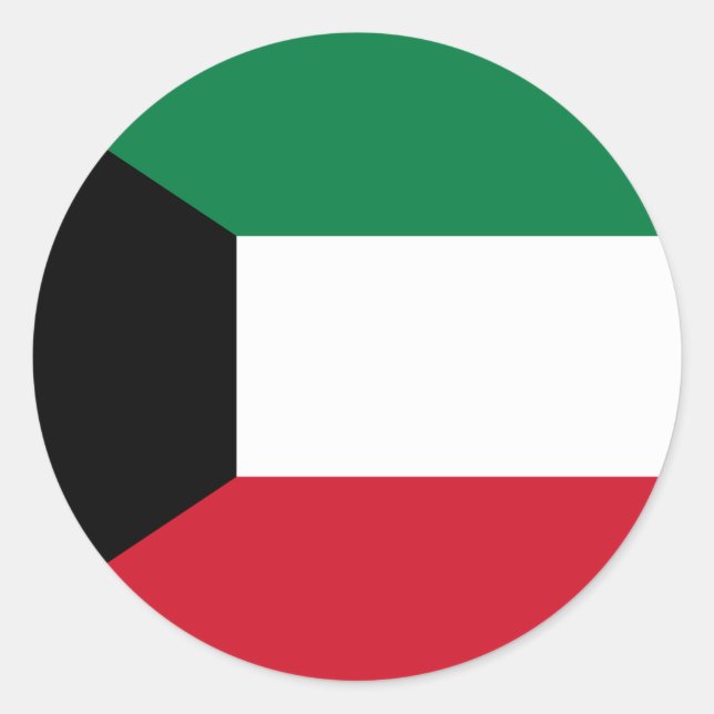 Kuwait Flag Classic Round Sticker (Front)
