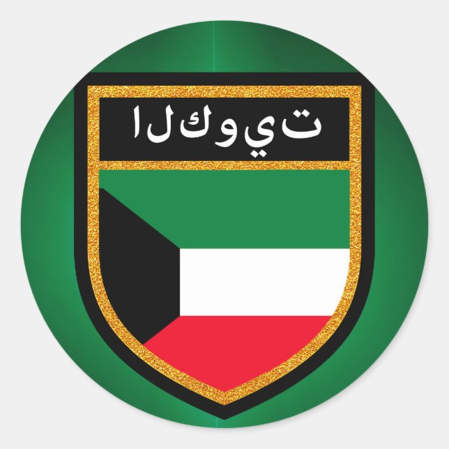 Kuwait Flag Classic Round Sticker (Front)