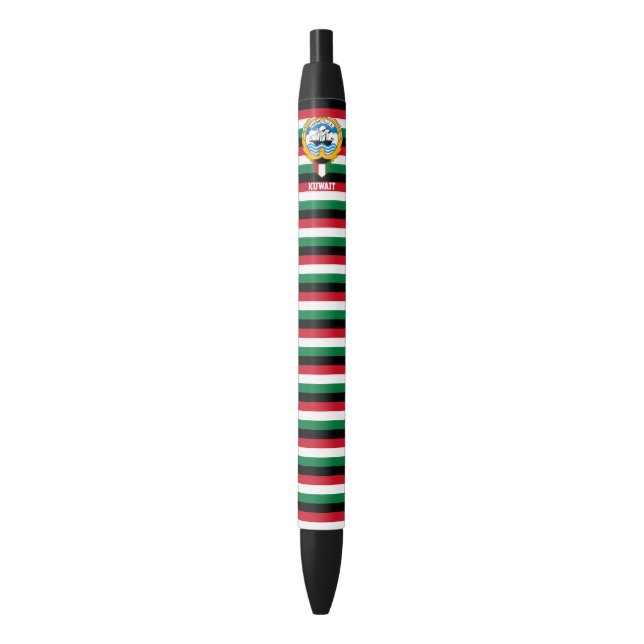 Kuwait Flag Cute Patriotic Black Ink Pen (Front Vertical)