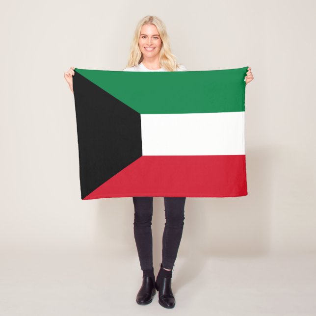Kuwait Flag Fleece Blanket (In Situ)