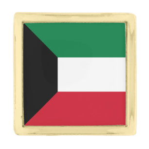 Kuwait Flag Gold Finish Lapel Pin