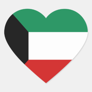Kuwait Flag Heart Sticker