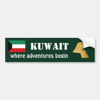 Kuwait Flag + Map Bumper Sticker