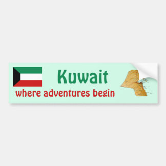 Kuwait Flag + Map Bumper Sticker