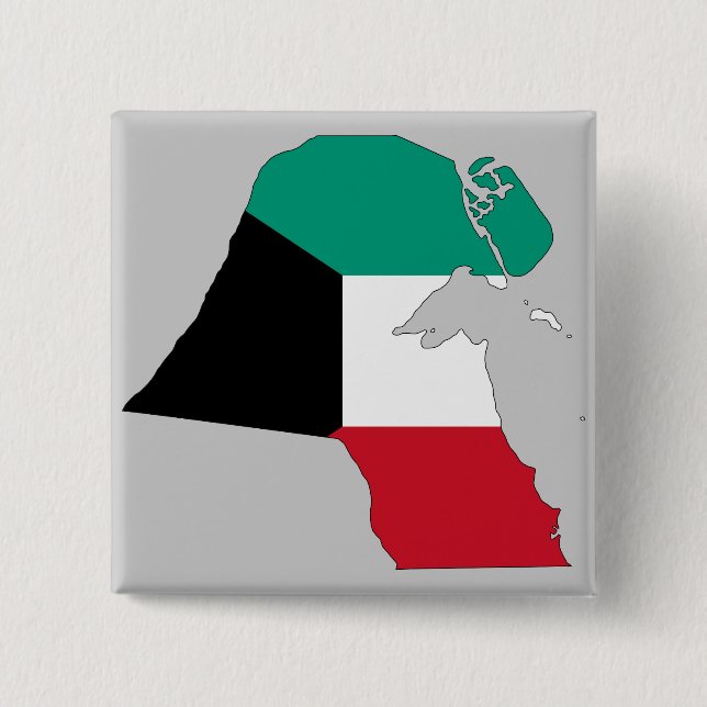 Kuwait Flag Map Button (Front)