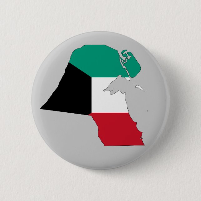Kuwait Flag Map Button (Front)
