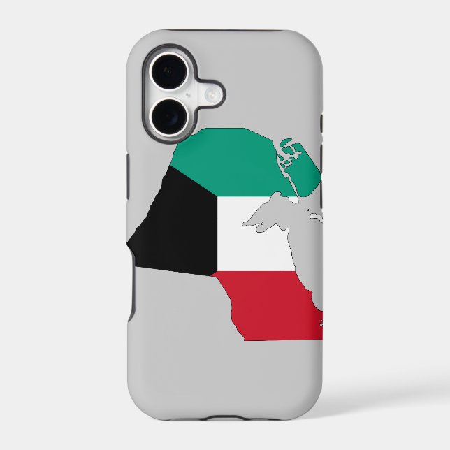 Kuwait Flag Map Iphone Case (Back)