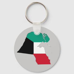 Kuwait Flag Map Keychain